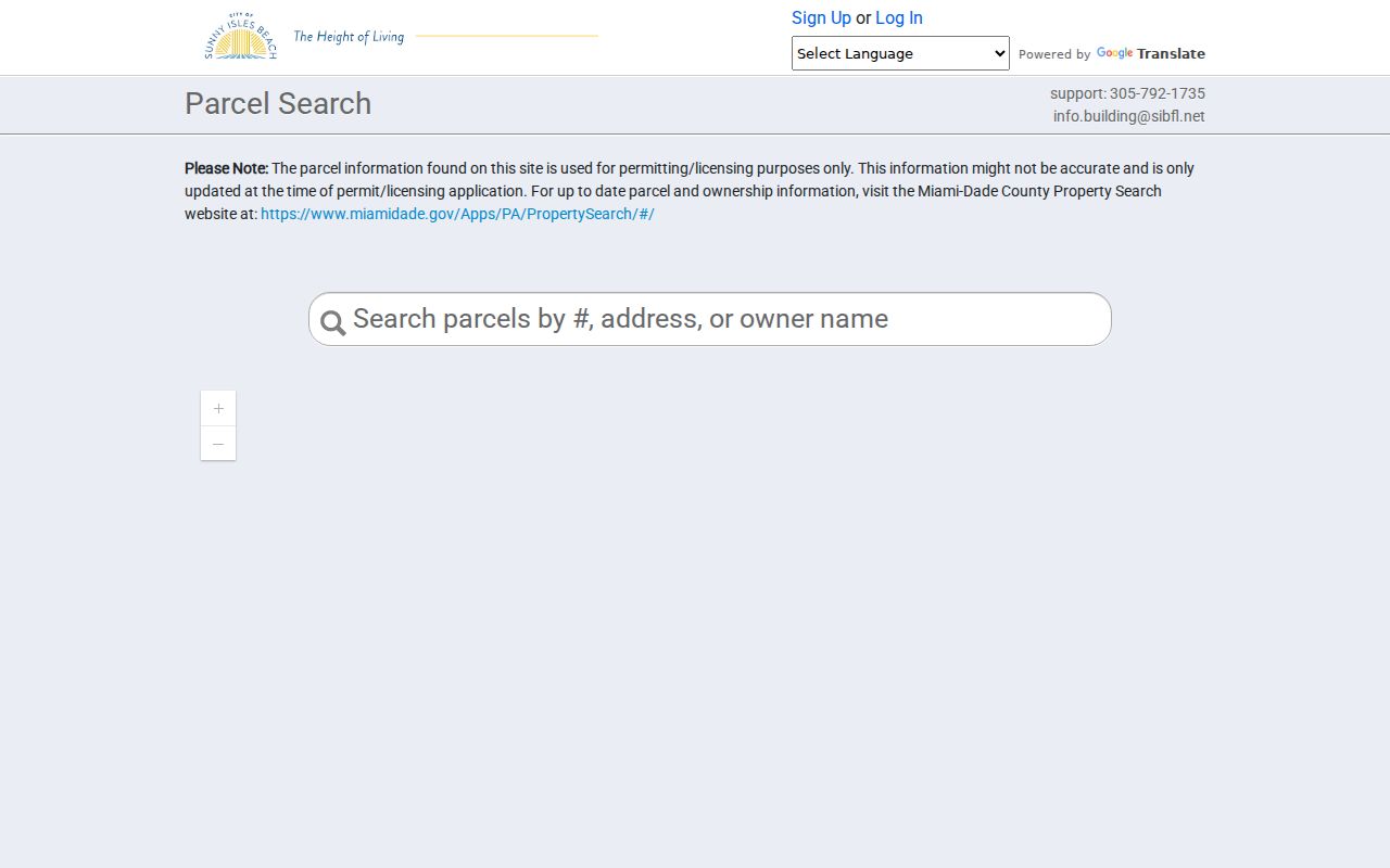 Sunny Isles Beach street directory city parcel search