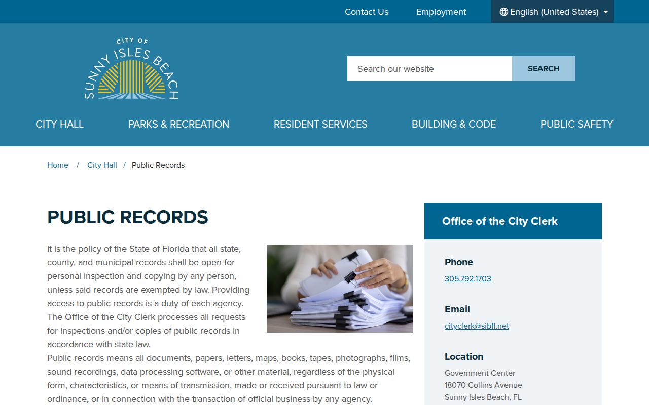 Sunny Isles Beach residents directory city public records