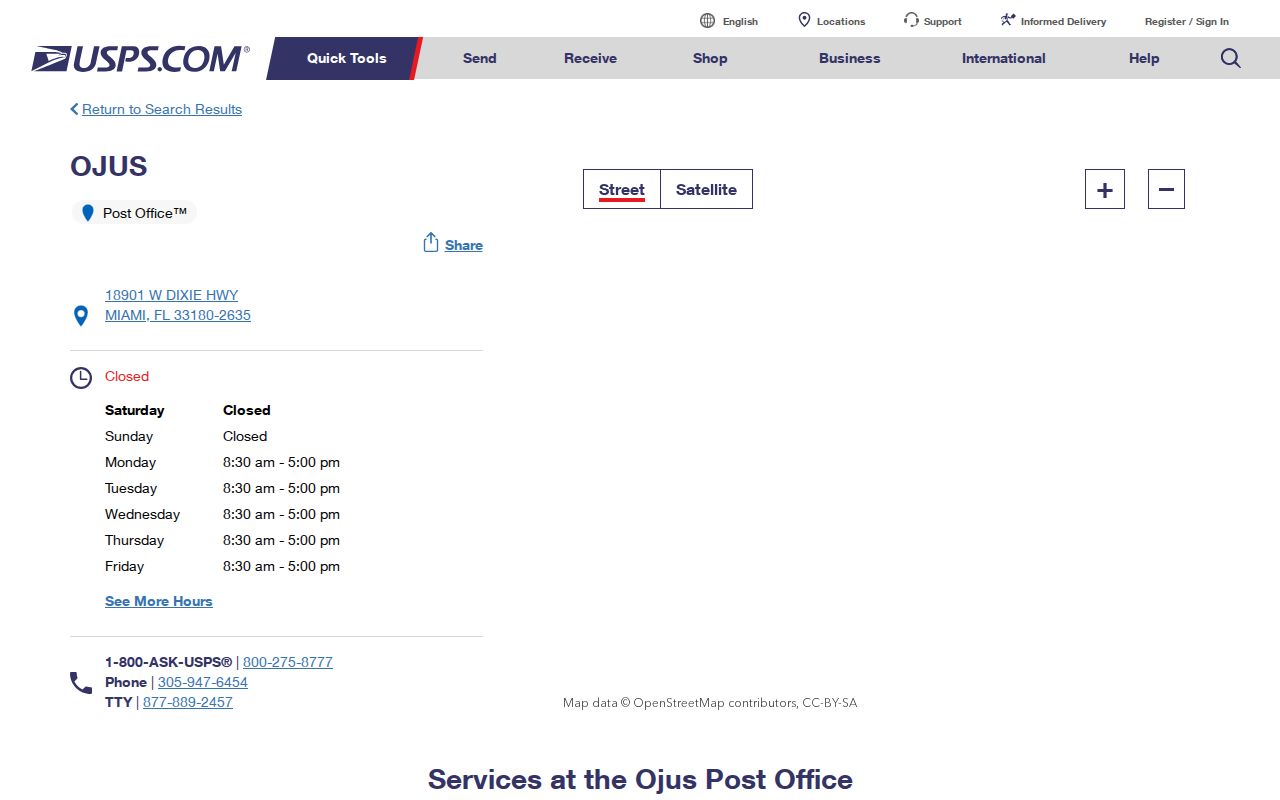 Sunny Isles Beach ZIP code directory and USPS Ojus facility